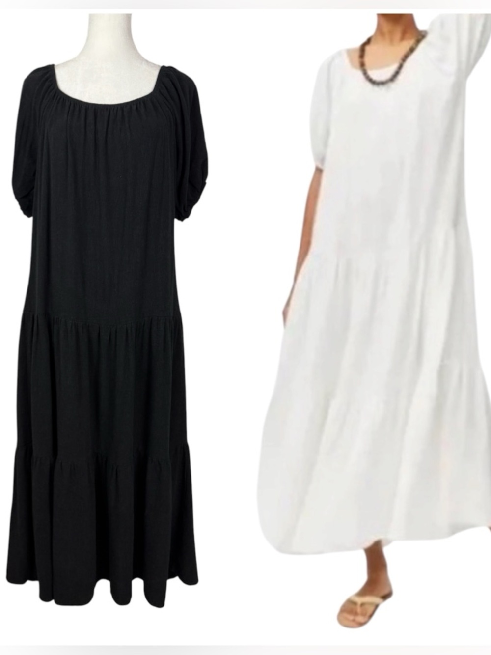 Lisa Says Gah Joni black linen blend midi dress size Medium
